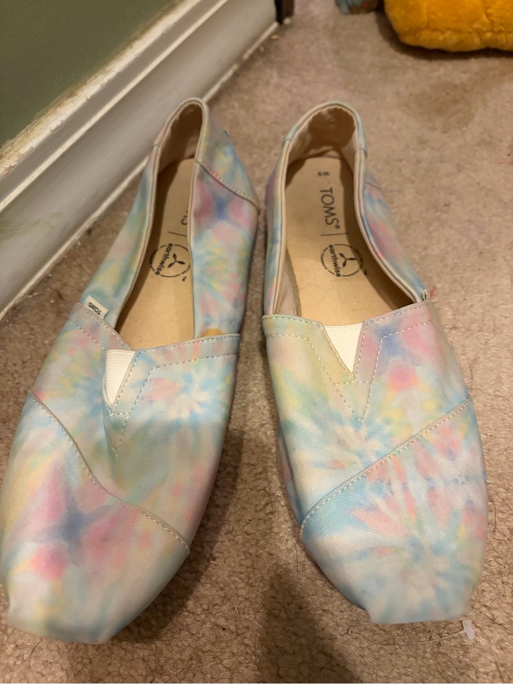 TOMS Pastel Tie-Dye Alpargata Slip-Ons - Blue, Pink, Yellow